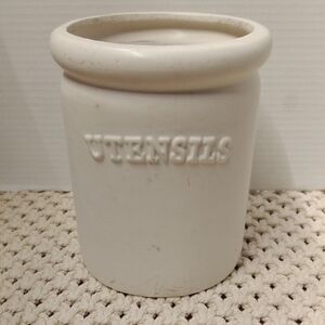 White Utensils Crock